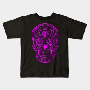 PURPLE MEXICAN LATINO SCULL DESIGN Kids T-Shirt